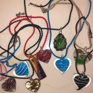 Bundle of 9 glass necklaces